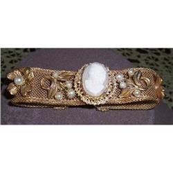 Florenza Shell Cameo Wide Mesh Bracelet #1488313