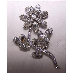 Floral Brooch in Crystal Rhinestones by Weiss  #1488323