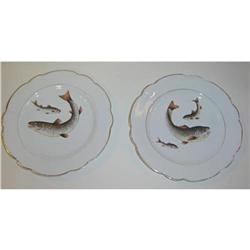 SET OF ANTIQUE FISH PLATES  #1488328