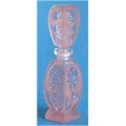 Pink Satin Glass Flower Etched Perfume Bottle #1488337