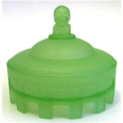 COURT JESTER Green Satin Glass Powder Jar #1488344