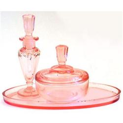 Pink  Depression Perfume Bottle Vanity Set #1488364