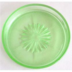Green Depression Glass Daisy Coaster Set (6) #1488366