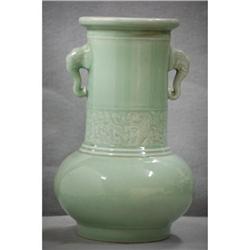 Chinese  celadon  porcelain  vase   #1511172