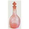 Image 1 : Pink Art Deco Depression Glass Ribbed Decanter #1511231