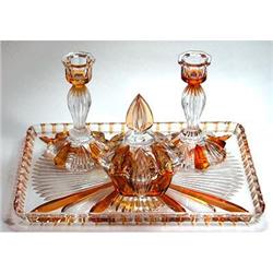 Bohemian Crystal Pressed Glass Vanity Set #1511328