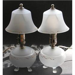 Art Deco Depression Glass Powder Jar Lamps 2 #1511340