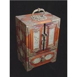 Jade, Bronze and Wood Jewelry Chest #1511421