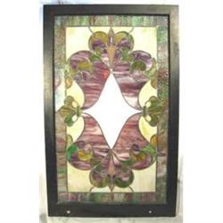 Art Nouveau Window c1875 Iris blue and pink #1511659