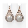 Image 1 : 1.31 ctw Diamond & Pearl Earrings 18K Rose Gold - REF-185R5K