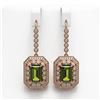 Image 1 : 13.4 ctw Tourmaline & Diamond Victorian Earrings 14K Rose Gold - REF-375H3R