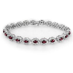 10.80 ctw Ruby & Diamond Bracelet 18k White Gold - REF-372M9G