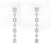 Image 2 : 2.88 ctw Princess Cut Diamond Designer Earrings 18K Yellow Gold - REF-374K2Y
