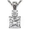 Image 1 : 0.9 ctw Princess Cut Diamond Designer Necklace 18K White Gold - REF-139H2R