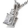Image 3 : 0.9 ctw Princess Cut Diamond Designer Necklace 18K White Gold - REF-139H2R