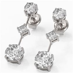 2.32 ctw Diamond Designer Earrings 18K White Gold - REF-312X8A