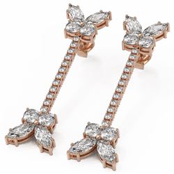 6.5 ctw Cushion Diamond Designer Earrings 18K Rose Gold - REF-871R5K