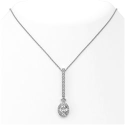 1.6 ctw Oval Cut Diamond Designer Necklace 18K White Gold - REF-320K2Y
