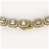 Image 3 : 24.86 ctw Emerald Cut Diamond Micro Pave Necklace 18K Yellow Gold - REF-2918R3K