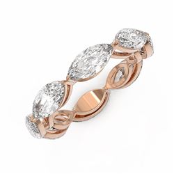 2.64 ctw Marquise Cut Diamond Designer Ring 18K Rose Gold - REF-383F3M