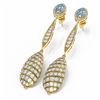 Image 3 : 6.16 ctw Aquamarine & Diamond Earrings 18K Yellow Gold - REF-345X5A