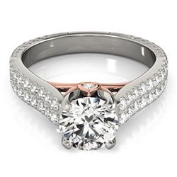 1.36 ctw Certified VS/SI Diamond Pave Ring 18k 2Tone Gold - REF-170F8M