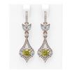 Image 1 : 5.27 ctw Fancy Yellow Diamond Earrings 18K Rose Gold - REF-800G2W