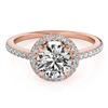 Image 1 : 1.4 ctw Certified VS/SI Diamond Halo Ring 18k Rose Gold - REF-296H6R