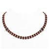 Image 1 : 31.95 ctw Garnet & Diamond Necklace 14K Rose Gold - REF-436W4H