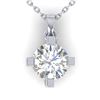 Image 1 : 1 ctw Certified VS/SI Diamond Solitaire Necklace 14k White Gold - REF-284W9H