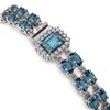 Image 3 : 17.98 ctw London Topaz & Diamond Bracelet 14K White Gold - REF-248M2G