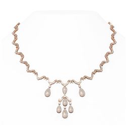 7 ctw Diamond Necklace 18K Rose Gold - REF-804H2R