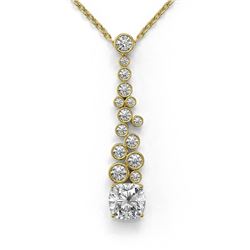 1.2 ctw Cushion Cut Diamond Designer Necklace 18K Yellow Gold - REF-181N8F