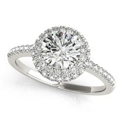 1.6 ctw Certified VS/SI Diamond Halo Ring 18k White Gold - REF-291K8Y
