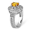 Image 2 : 2.08 ctw Yellow Sapphire & Diamond Ring 14k White Gold - REF-87R3K