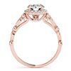 Image 3 : 0.86 ctw Certified VS/SI Diamond 2pc Wedding Set Halo 14k Rose Gold - REF-92G8W
