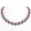 Image 1 : 114.35 ctw Tanzanite & Diamond Victorian Necklace 14K Rose Gold - REF-3400A2N