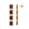 Image 2 : 12.73 ctw Garnet & Diamond Micro Pave Halo Earrings 10k Yellow Gold - REF-169G3W