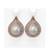 Image 1 : 2 ctw Diamond & Pearl Earrings 18K Rose Gold - REF-235N5F