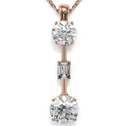 1.75 ctw Diamond Designer Necklace 18K Rose Gold - REF-386G2W