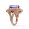 Image 3 : 5.86 ctw Certified Tanzanite & Diamond Victorian Ring 14K Rose Gold - REF-345W5H