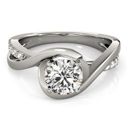 0.9 ctw Certified VS/SI Diamond Ring 18k White Gold - REF-155N2F