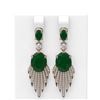 Image 1 : 10.08 ctw Emerald & Diamond Earrings 18K Rose Gold - REF-343W6H
