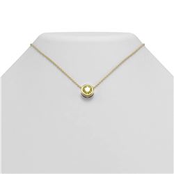 1 ctw Fancy Yellow Diamond Necklace 18K Yellow Gold - REF-258M2G