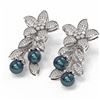 Image 3 : 3.05 ctw Diamond & Pearl Earrings 18K White Gold - REF-328G2W