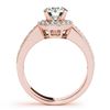 Image 3 : 1.19 ctw Certified VS/SI Diamond 2pc Wedding Set Halo 14k Rose Gold - REF-121M2G