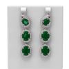 Image 1 : 21.3 ctw Emerald & Diamond Earrings 18K White Gold - REF-513M5G