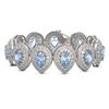 Image 1 : 42.94 ctw Aquamarine & Diamond Victorian Bracelet 14K White Gold - REF-1722W9H
