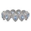 Image 2 : 42.94 ctw Aquamarine & Diamond Victorian Bracelet 14K White Gold - REF-1722W9H
