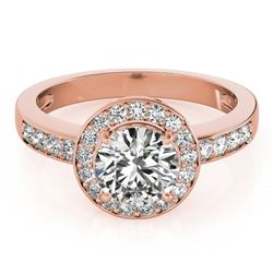 1.2 ctw Certified VS/SI Diamond Halo Ring 18k Rose Gold - REF-160X9A